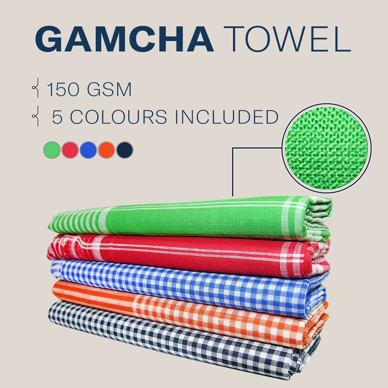 Extra Large Gamcha Bath Towels, Indian Bengali Style, Cotton