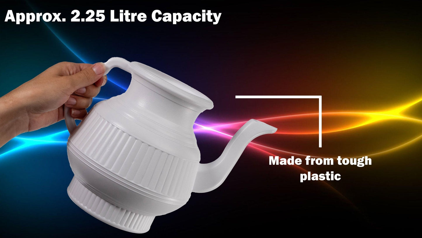 Lota | Bodna | Toilet Wash Jug | 2.25 liters | Plastic (White) - Desify