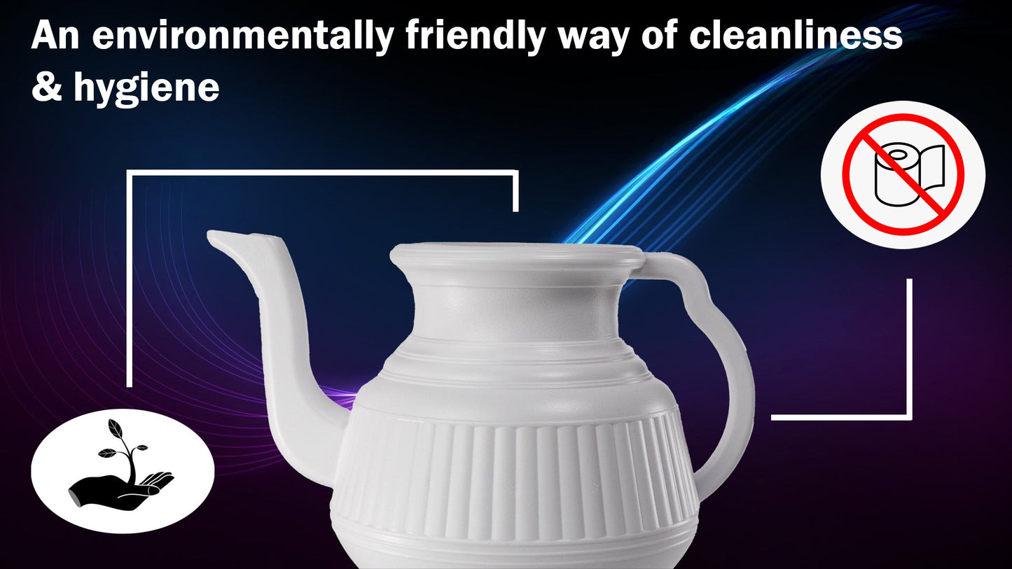 Lota | Bodna | Toilet Wash Jug | 2.25 liters | Plastic (White) - Desify