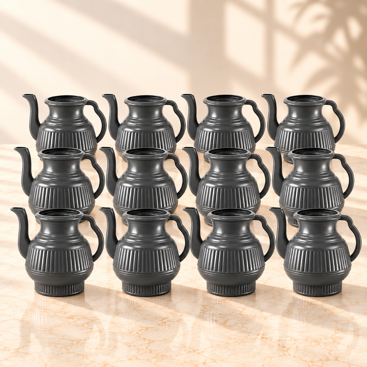 Bulk pack of 12 Gray 2.25L Lota Bodna toilet wash jugs